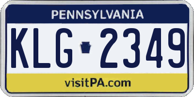 PA license plate KLG2349