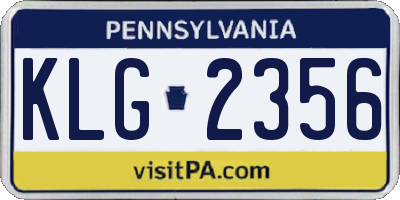 PA license plate KLG2356