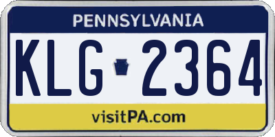 PA license plate KLG2364