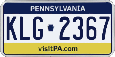 PA license plate KLG2367