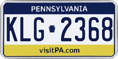 PA license plate KLG2368