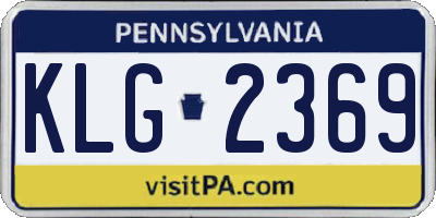 PA license plate KLG2369