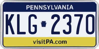 PA license plate KLG2370