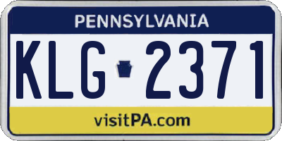 PA license plate KLG2371