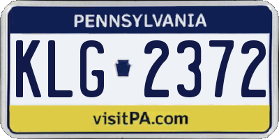 PA license plate KLG2372