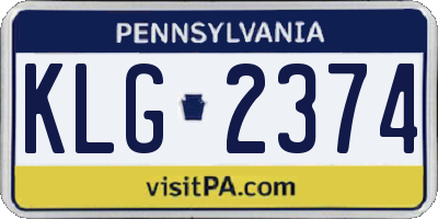PA license plate KLG2374