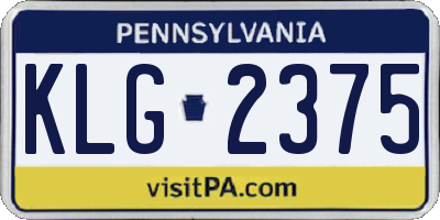 PA license plate KLG2375