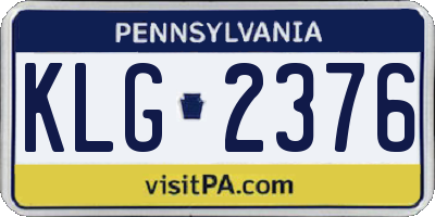 PA license plate KLG2376