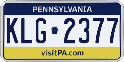 PA license plate KLG2377