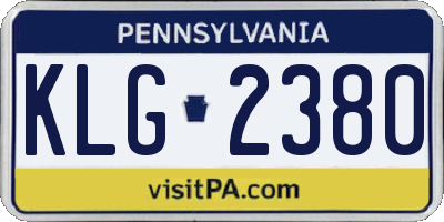 PA license plate KLG2380