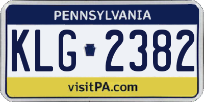 PA license plate KLG2382