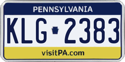 PA license plate KLG2383