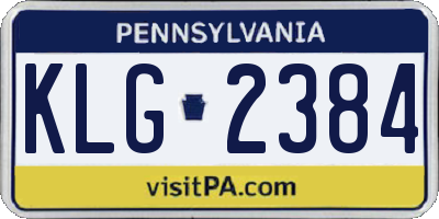 PA license plate KLG2384