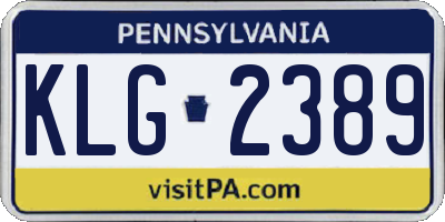 PA license plate KLG2389