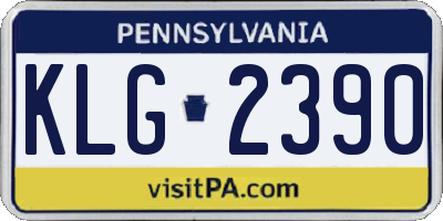 PA license plate KLG2390
