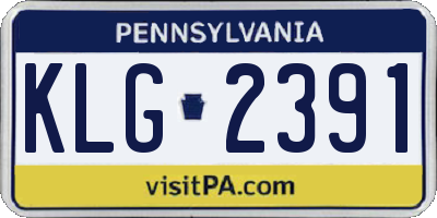 PA license plate KLG2391
