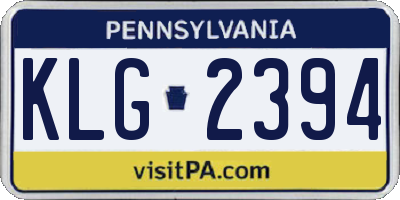 PA license plate KLG2394