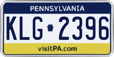 PA license plate KLG2396