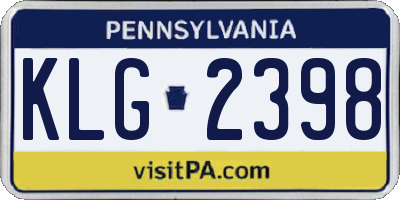 PA license plate KLG2398