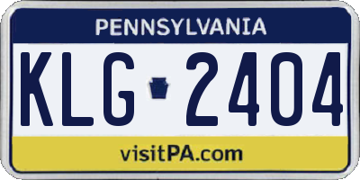 PA license plate KLG2404