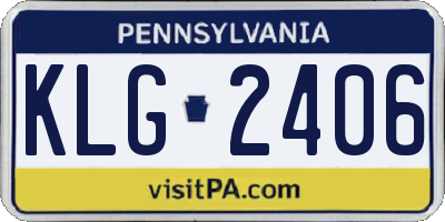 PA license plate KLG2406