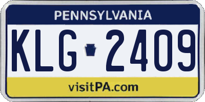 PA license plate KLG2409