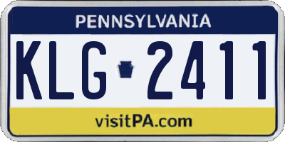 PA license plate KLG2411