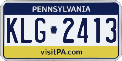PA license plate KLG2413