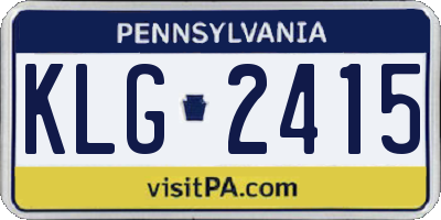 PA license plate KLG2415