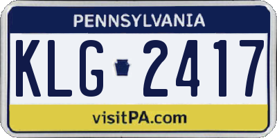 PA license plate KLG2417