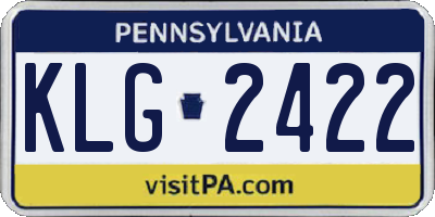 PA license plate KLG2422