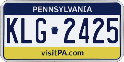 PA license plate KLG2425