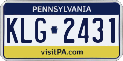 PA license plate KLG2431