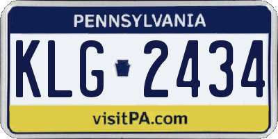 PA license plate KLG2434