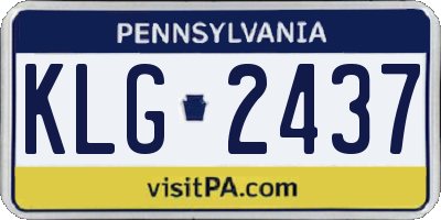 PA license plate KLG2437