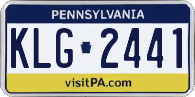 PA license plate KLG2441