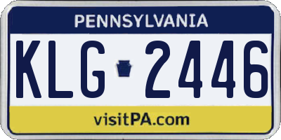 PA license plate KLG2446
