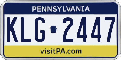 PA license plate KLG2447