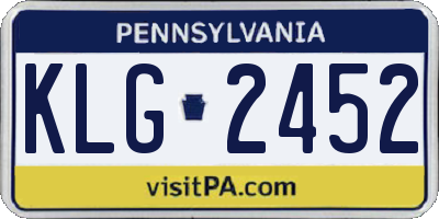 PA license plate KLG2452
