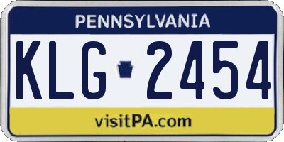 PA license plate KLG2454