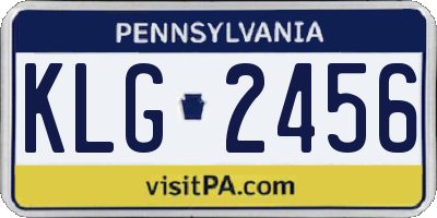 PA license plate KLG2456