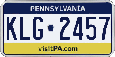 PA license plate KLG2457