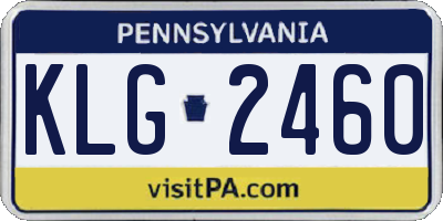 PA license plate KLG2460