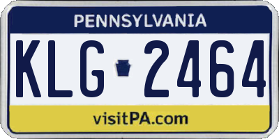 PA license plate KLG2464
