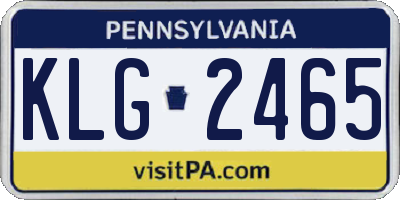 PA license plate KLG2465