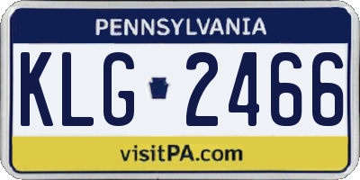 PA license plate KLG2466