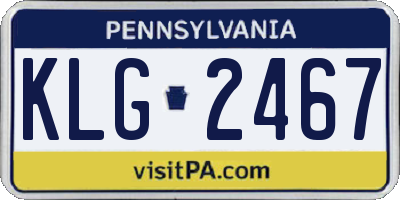 PA license plate KLG2467