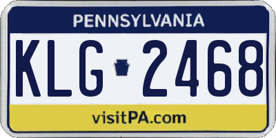 PA license plate KLG2468