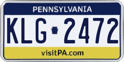 PA license plate KLG2472
