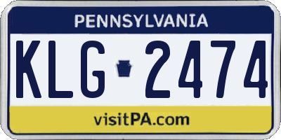 PA license plate KLG2474